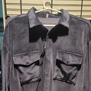 Alfani Men's Corduroy Button Down Shirt - Navy